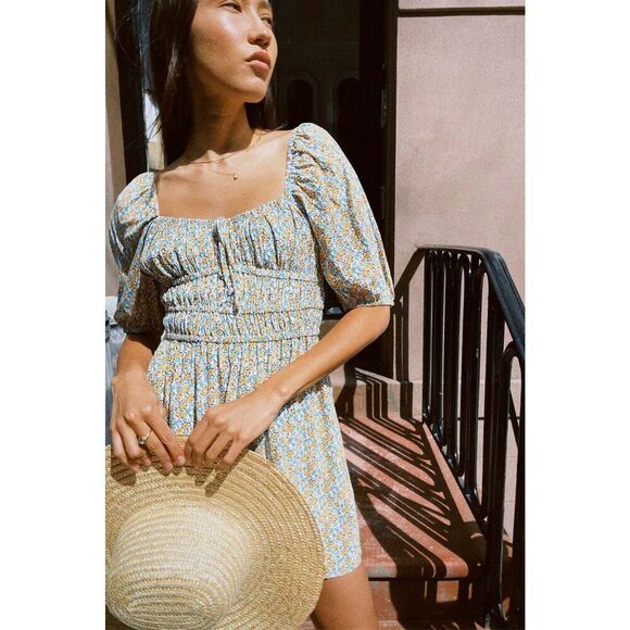 Faithfull The Brand Sylvie Mini Dress in Sabinosa Floral Print Size 12 NWT - Picture 6 of 16